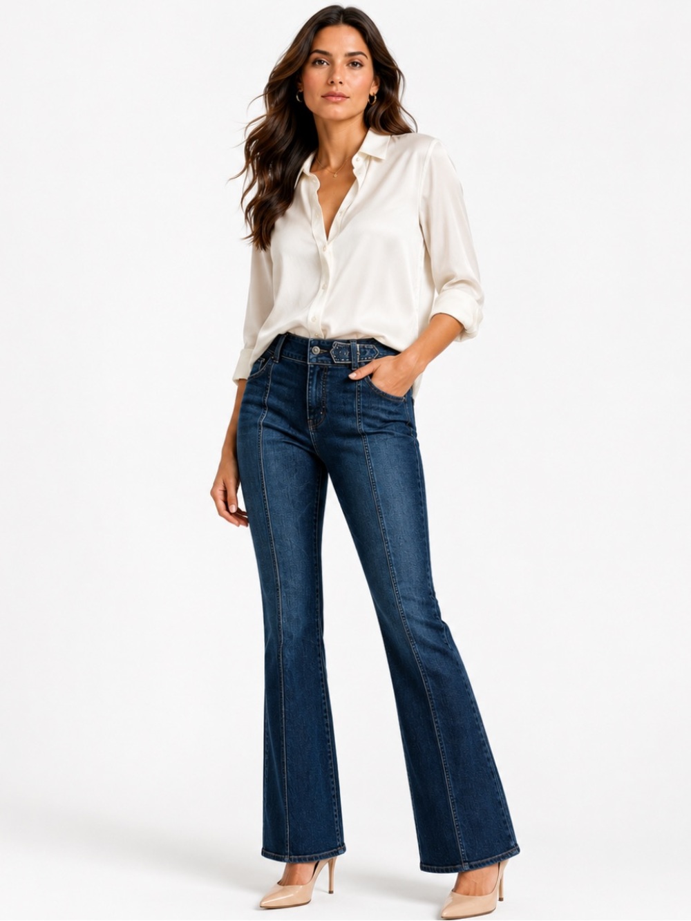 Armani Exchange Blue Denim Slight Flare Jeans - Size 6